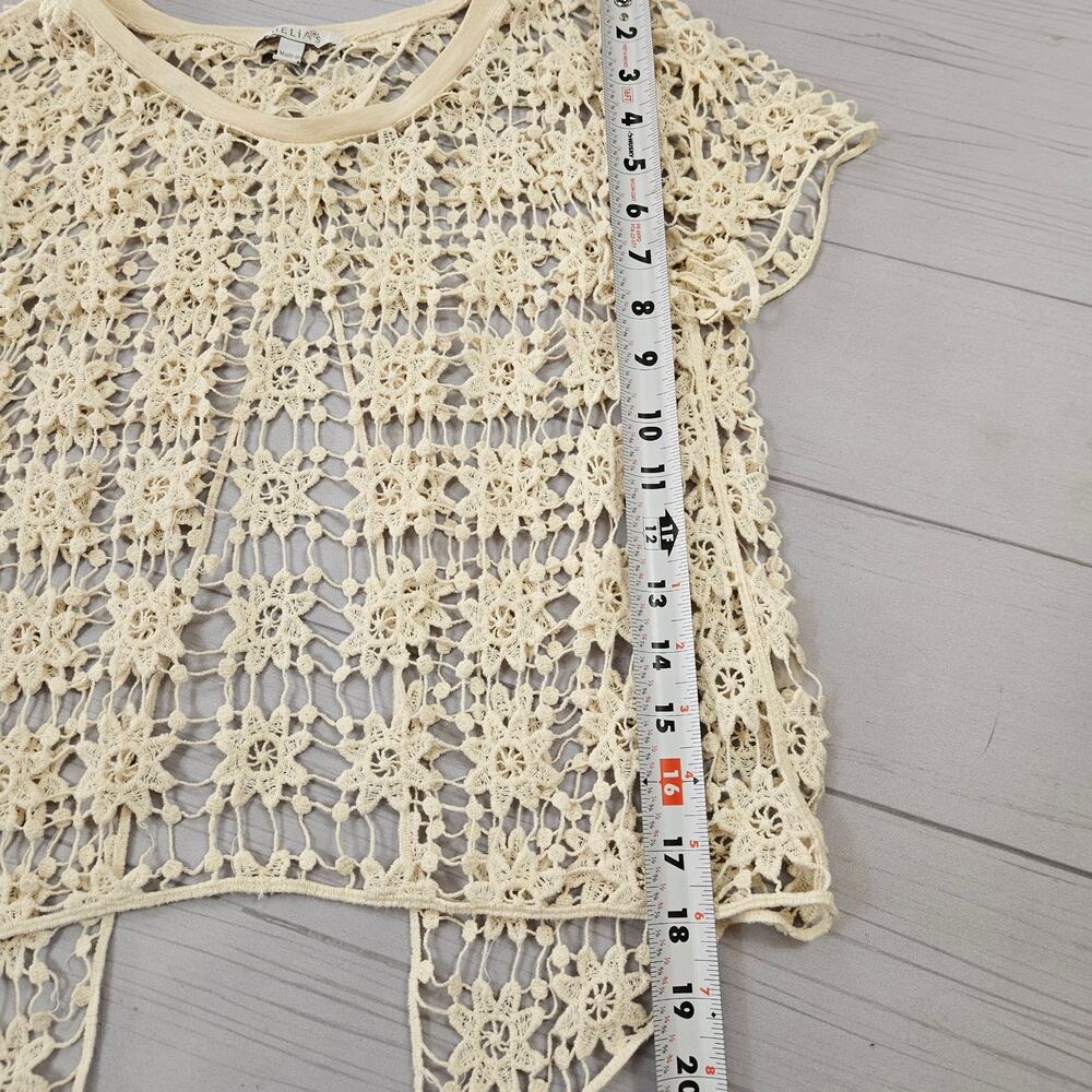 Y2k Crochet Open Knit Top Cream Boho Coquette Delia's - XS - Picture 7 of 7